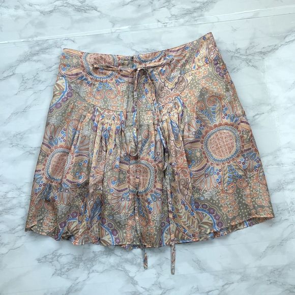 See by Chloe Womens 8 Silk Mini Skirt Multicolor Back Zipper Front Pockets - Picture 2 of 9